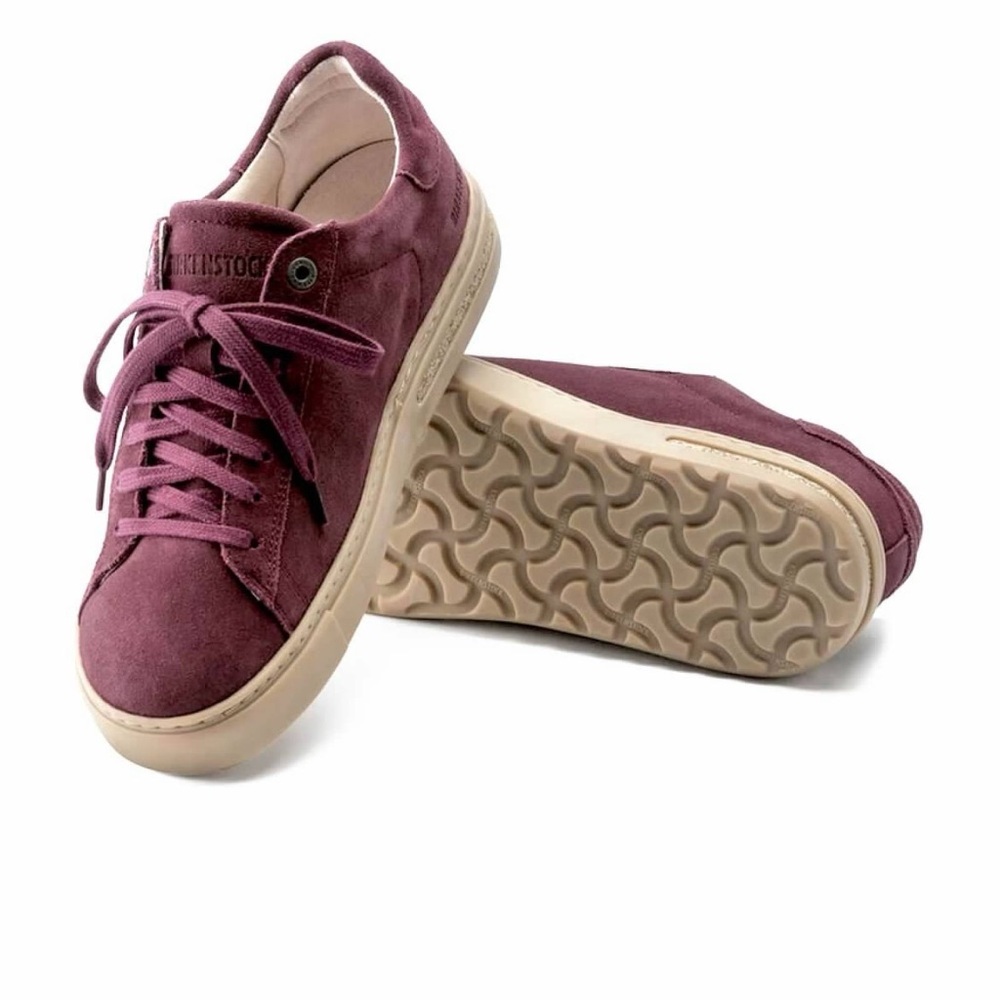 Birkenstock Women's Bend Low Suede Leather Sneaker in Burgundy Size 37 / US 7